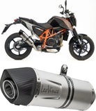 Terminale Di Scarico Con Omologazione Suono Lv One Evo Acciaio Fondello Carbonio - Leovince Compatibile Con Ktm 690 Duke - R (2012-2015)