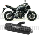 Terminale Di Scarico Con Omologazione Suono Jet-Race Nichrom Nero Carbonio - Arrow Special Parts Compatibile Con Yamaha Tracer 700 (2020)