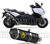 Terminale Di Scarico Con Omologazione Suono Race-Tech Alluminio Nero Carbonio - Arrow Special Parts Compatibile Con Yamaha Xp 560 T-Max (2020-2024)
