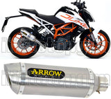 Terminale Di Scarico Con Omologazione Suono Thunder Alluminio Acciaio - Arrow Special Parts Compatibile Con Ktm 390 Duke (2017-2020)
