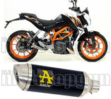 Terminale Di Scarico Con Omologazione Suono Thunder Alluminio Nero Acciaio - Arrow Special Parts Compatibile Con Ktm Rc 390 (2015-2016)