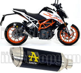 Terminale Di Scarico Con Omologazione Suono Thunder Alluminio Nero Acciaio - Arrow Special Parts Compatibile Con Ktm Rc 390 (2017-2020)