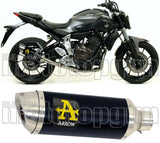 Terminale Di Scarico Con Omologazione Suono Thunder Alluminio Nero Acciaio - Arrow Special Parts Compatibile Con Yamaha Tracer 700 (2016-2019)