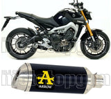 Terminale Di Scarico Con Omologazione Suono Thunder Alluminio Nero Acciaio - Arrow Special Parts Compatibile Con Yamaha Mt-09 (2013-2020)
