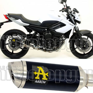 Terminale Di Scarico Con Omologazione Suono Thunder Alluminio Nero Acciaio - Arrow Special Parts Compatibile Con Yamaha Xj6 600 (2009-2015)