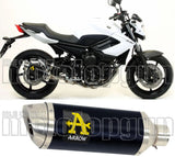 Terminale Di Scarico Con Omologazione Suono Thunder Alluminio Nero Acciaio - Arrow Special Parts Compatibile Con Yamaha Xj6 600 (2009-2015)