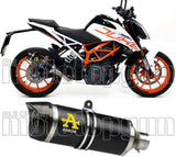 Terminale Di Scarico Con Omologazione Suono Thunder Alluminio Nero Carbonio - Arrow Special Parts Compatibile Con Ktm Rc 390 (2017-2020)