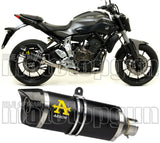 Terminale Di Scarico Con Omologazione Suono Thunder Alluminio Nero Carbonio - Arrow Special Parts Compatibile Con Yamaha Tracer 7 (2021-2024)
