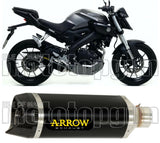 Terminale Di Scarico Con Omologazione Suono Thunder Alluminio Nero Carbonio - Arrow Special Parts Compatibile Con Yamaha Mt-125 (2020)