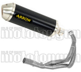 Impianto Di Scarico Completo Catalizzato E Con Omologazione Suono Race-Tech Alluminio Nero Acciaio - Arrow Special Parts Compatibile Con Kawasaki Z 650 (2017-2020)