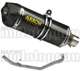 Impianto Di Scarico Completo Catalizzato E Con Omologazione Suono Race-Tech Carbonio Carbonio - Arrow Special Parts Compatibile Con Kawasaki Z 650 (2017-2020)