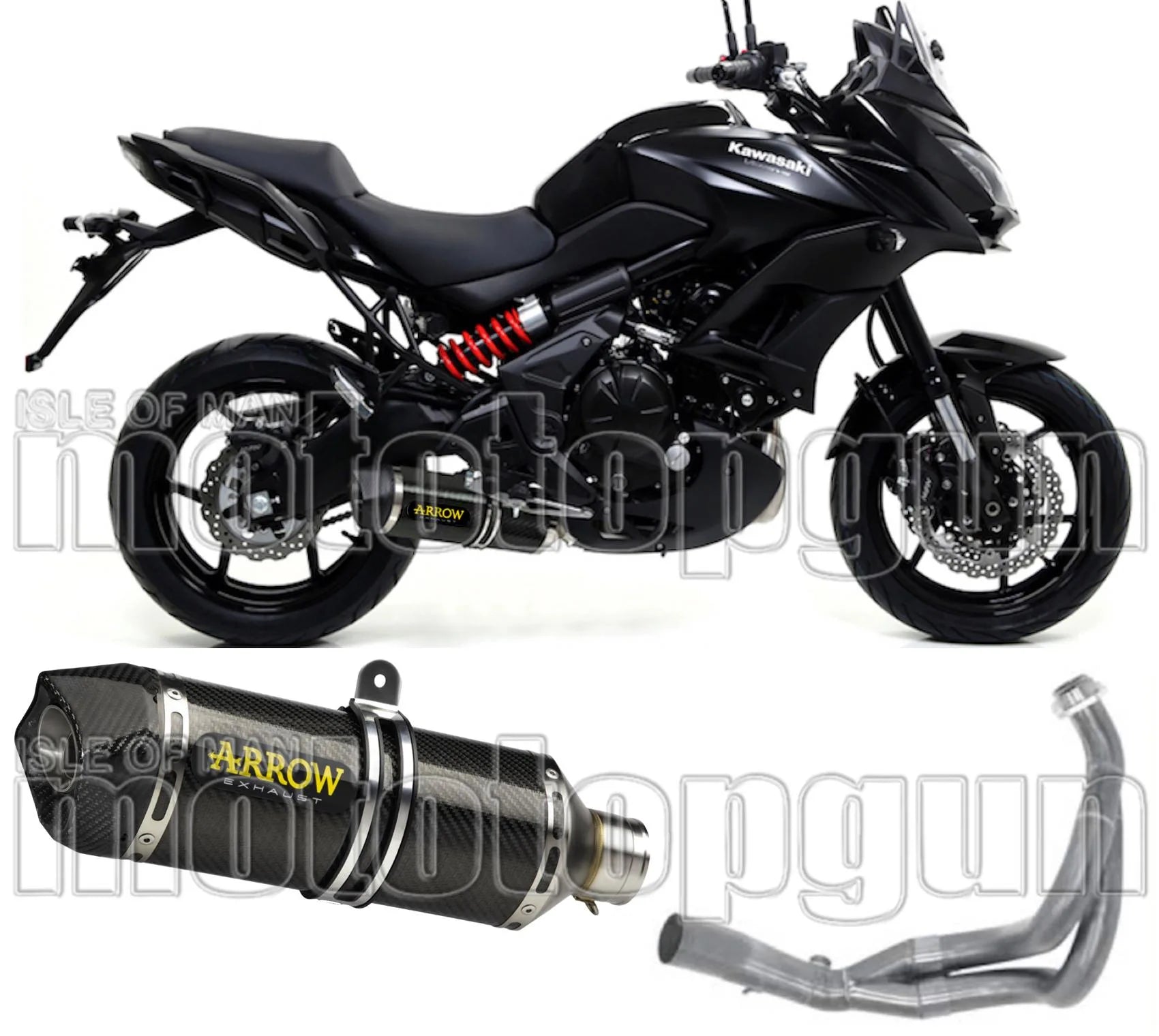 Impianto Di Scarico Completo Catalizzato E Con Omologazione Suono Race-Tech Carbonio Carbonio - Arrow Special Parts Compatibile Con Kawasaki Versys 650 (2017-2022)
