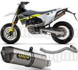 Impianto Di Scarico Completo Catalizzato E Con Omologazione Suono Race-Tech Alluminio / Titanio Carbonio - Arrow Special Parts Compatibile Con Husqvarna 701 Enduro (2021-2024)