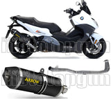 Impianto Di Scarico Completo Catalizzato E Con Omologazione Suono Race-Tech Alluminio Nero Carbonio - Arrow Special Parts Compatibile Con Bmw C 650 Sport (2016-2020)