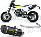 Impianto Di Scarico Completo Catalizzato E Con Omologazione Suono Race-Tech Alluminio Nero Carbonio - Arrow Special Parts Compatibile Con Husqvarna 701 Enduro (2017-2020)