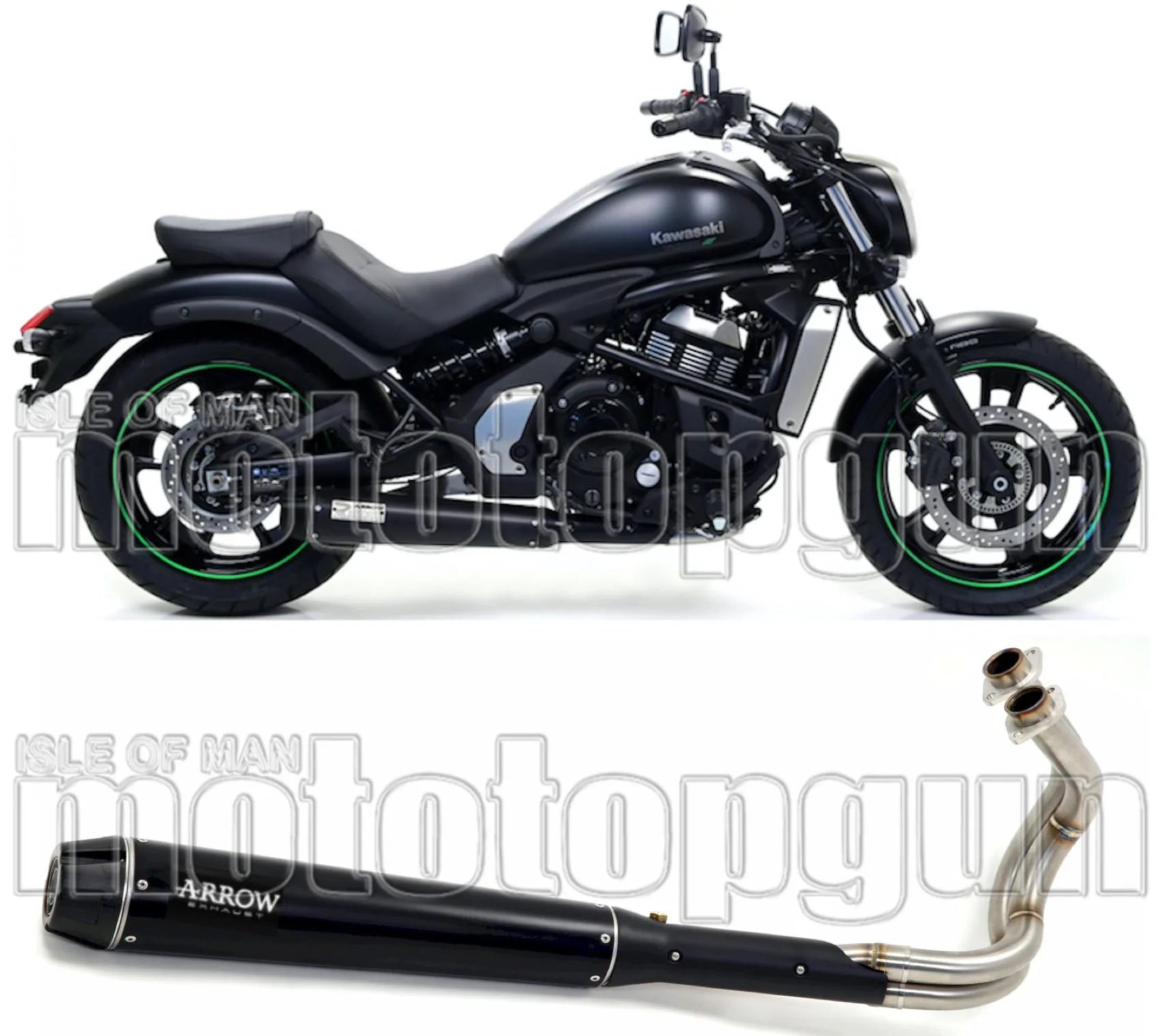 Impianto Di Scarico Completo Catalizzato E Con Omologazione Suono Rebel Alluminio Nero Carbonio - Arrow Special Parts Compatibile Con Kawasaki Vulcan 650 S (2017-2020)