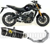 Impianto Di Scarico Completo Catalizzato E Con Omologazione Suono Thunder Alluminio Nero Carbonio - Arrow Special Parts Compatibile Con Yamaha Mt-09 (2013-2020)