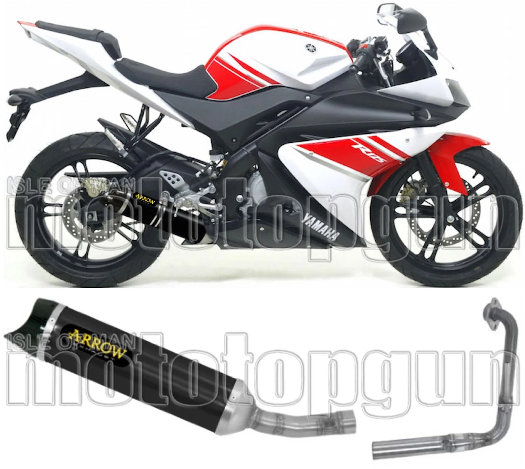 Impianto Di Scarico Completo Catalizzato E Con Omologazione Suono Thunder Alluminio Nero Carbonio - Arrow Special Parts Compatibile Con Yamaha Yzf-R 125 (2008-2013)