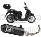 Impianto Di Scarico Completo Catalizzato E Con Omologazione Suono Urban Alluminio Nero Acciaio Nero - Arrow Special Parts Compatibile Con Honda Sh 125 I (2020-2023)