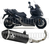 Impianto Di Scarico Completo Catalizzato E Con Omologazione Suono Urban Alluminio Nero Acciaio Nero - Arrow Special Parts Compatibile Con Kymco Xciting 400 I S (2019-2020)