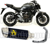 Impianto Di Scarico Completo Catalizzato E Con Omologazione Suono Thunder Alluminio Nero Acciaio - Arrow Special Parts Compatibile Con Yamaha Tracer 7 (2021-2024)