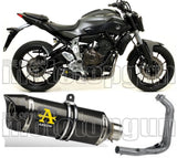 Impianto Di Scarico Completo Catalizzato E Con Omologazione Suono Thunder Carbonio Carbonio - Arrow Special Parts Compatibile Con Yamaha Mt-07 (2014-2020)