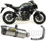 Impianto Di Scarico Completo Catalizzato E Con Omologazione Suono Thunder Alluminio Carbonio - Arrow Special Parts Compatibile Con Yamaha Tracer 7 (2021-2024)