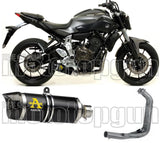 Impianto Di Scarico Completo Catalizzato E Con Omologazione Suono Thunder Alluminio Nero Carbonio - Arrow Special Parts Compatibile Con Yamaha Tracer 700 (2016-2019)
