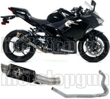 Impianto Di Scarico Completo Non Catalizzato E Con Omologazione Suono Gp2 Gp-2 Nichrom Nero Acciaio - Arrow Special Parts Compatibile Con Kawasaki Z 400 (2019-2020)