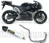 Impianto Di Scarico Completo Non Catalizzato E Con Omologazione Suono Indy-Race Alluminio Carbonio - Arrow Special Parts Compatibile Con Honda Cbr 600 Rr (2007-2008)