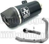 Impianto Di Scarico Completo Non Catalizzato E Con Omologazione Suono Indy-Race Alluminio Nero Carbonio - Arrow Special Parts Compatibile Con Bmw F 900 Xr (2020-2024)