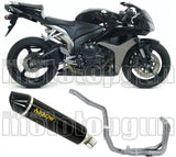 Impianto Di Scarico Completo Non Catalizzato E Con Omologazione Suono Indy-Race Alluminio Nero Carbonio - Arrow Special Parts Compatibile Con Honda Cbr 600 Rr (2007-2008)