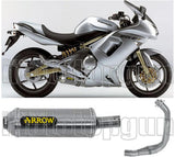 Impianto Di Scarico Completo Non Catalizzato E Con Omologazione Suono Maxi Race-Tech Alluminio Acciaio - Arrow Special Parts Compatibile Con Kawasaki Er-6 N (2005-2011)