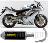 Impianto Di Scarico Completo Non Catalizzato E Con Omologazione Suono Maxi Race-Tech Alluminio Nero Acciaio - Arrow Special Parts Compatibile Con Kawasaki Er-6 F (2005-2011)