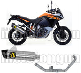 Impianto Di Scarico Completo Non Catalizzato E Con Omologazione Suono Maxi Race-Tech Titanio Carbonio - Arrow Special Parts Compatibile Con Ktm 1050 Adventure (2015-2016)