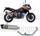 Impianto Di Scarico Completo Non Catalizzato E Con Omologazione Suono Maxi Race-Tech Alluminio Carbonio - Arrow Special Parts Compatibile Con Ktm 1050 Adventure (2015-2016)