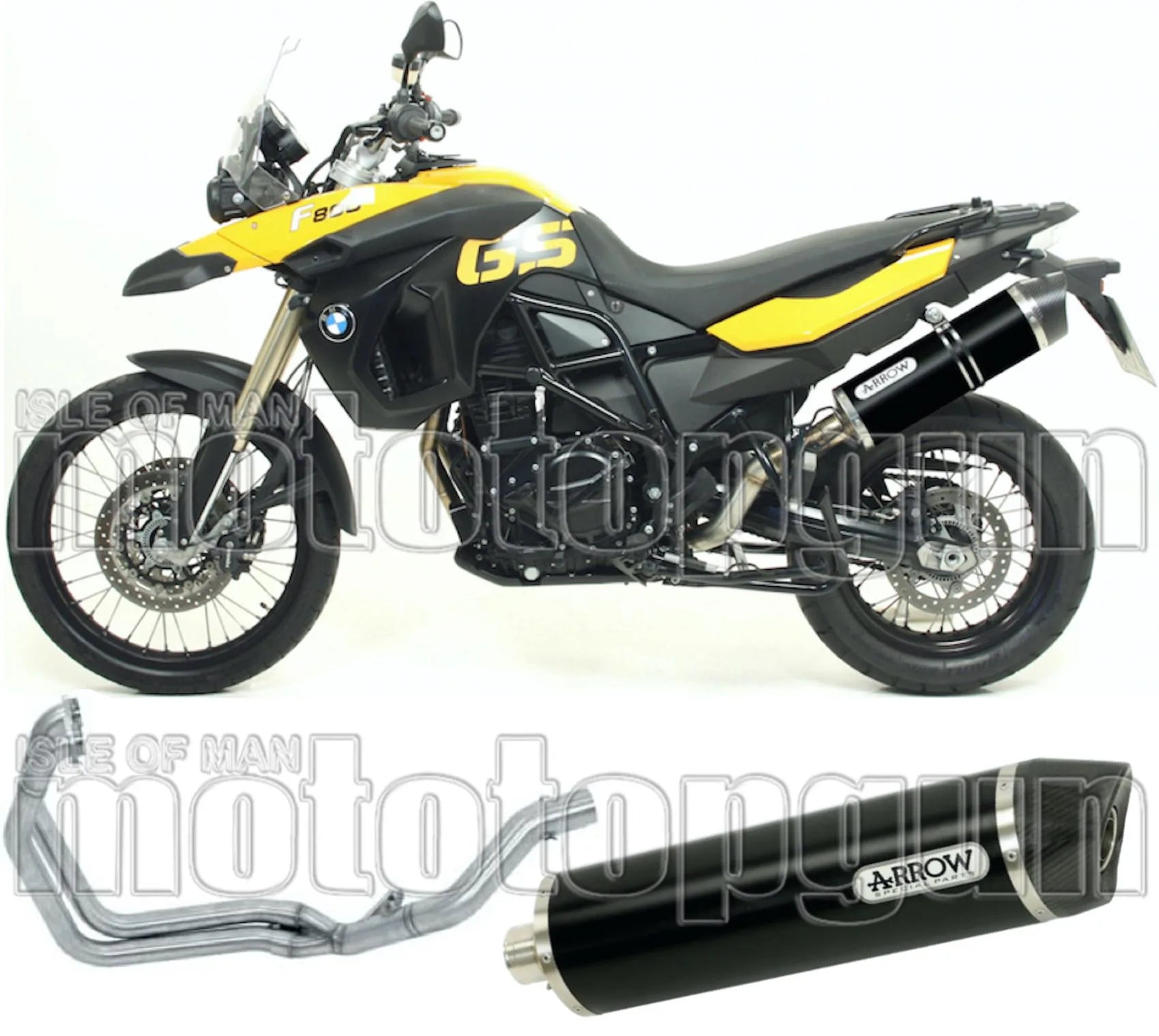 Impianto Di Scarico Completo Non Catalizzato E Con Omologazione Suono Maxi Race-Tech Alluminio Nero Carbonio - Arrow Special Parts Compatibile Con Bmw F 800 Gs Adventure (2008-2016)