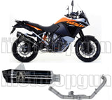 Impianto Di Scarico Completo Non Catalizzato E Con Omologazione Suono Maxi Race-Tech Alluminio Nero Carbonio - Arrow Special Parts Compatibile Con Ktm 1190 Adventure (2013-2016)