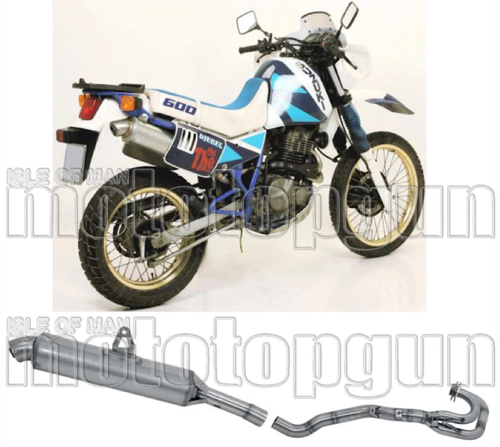 Impianto Di Scarico Completo Non Catalizzato E Con Omologazione Suono Paris Dacar Inox Acciaio - Arrow Special Parts Compatibile Con Suzuki Dr 600 R (1985-1987)