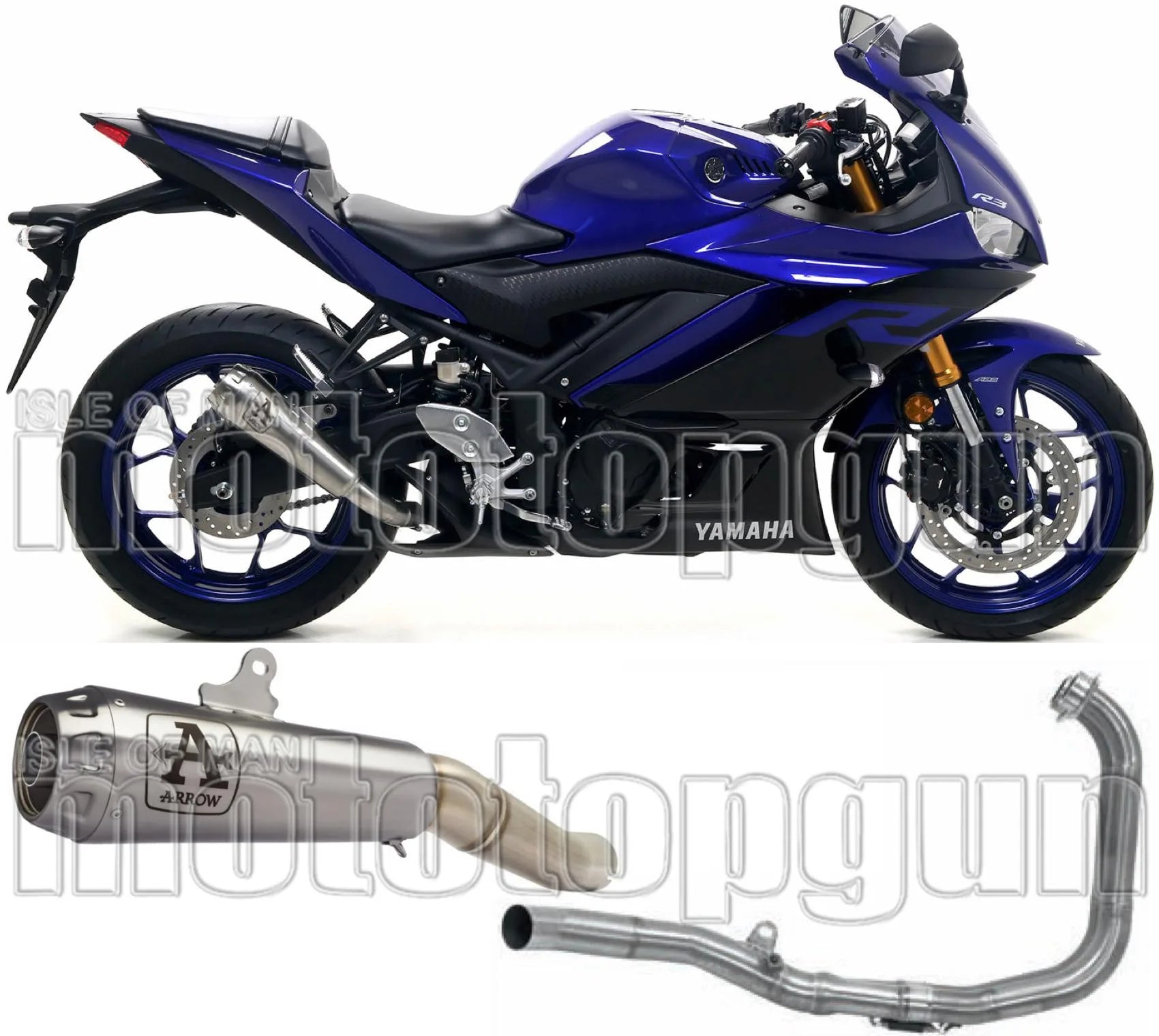 Impianto Di Scarico Completo Non Catalizzato E Con Omologazione Suono Pro-Race Nichrom Acciaio - Arrow Special Parts Compatibile Con Yamaha Yzf-R3 (2019-2020)