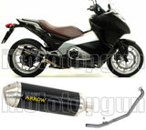 Impianto Di Scarico Completo Non Catalizzato E Con Omologazione Suono Race-Tech Alluminio Nero Acciaio - Arrow Special Parts Compatibile Con Honda Nc 700 S (2012-2014)