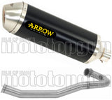 Complete Non-Catalytic Exhaust System With Sound Certification Race-Tech Black Aluminium Stainless Steel - Arrow Special Parts Compatible With Ktm 690 Smc R (2019-2024)