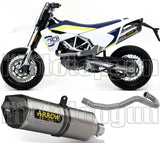 Impianto Di Scarico Completo Non Catalizzato E Con Omologazione Suono Race-Tech Titanio Carbonio - Arrow Special Parts Compatibile Con Husqvarna 701 Supermoto (2017-2020)