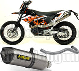Impianto Di Scarico Completo Non Catalizzato E Con Omologazione Suono Race-Tech Alluminio Carbonio - Arrow Special Parts Compatibile Con Ktm 690 Enduro R (2019-2024)
