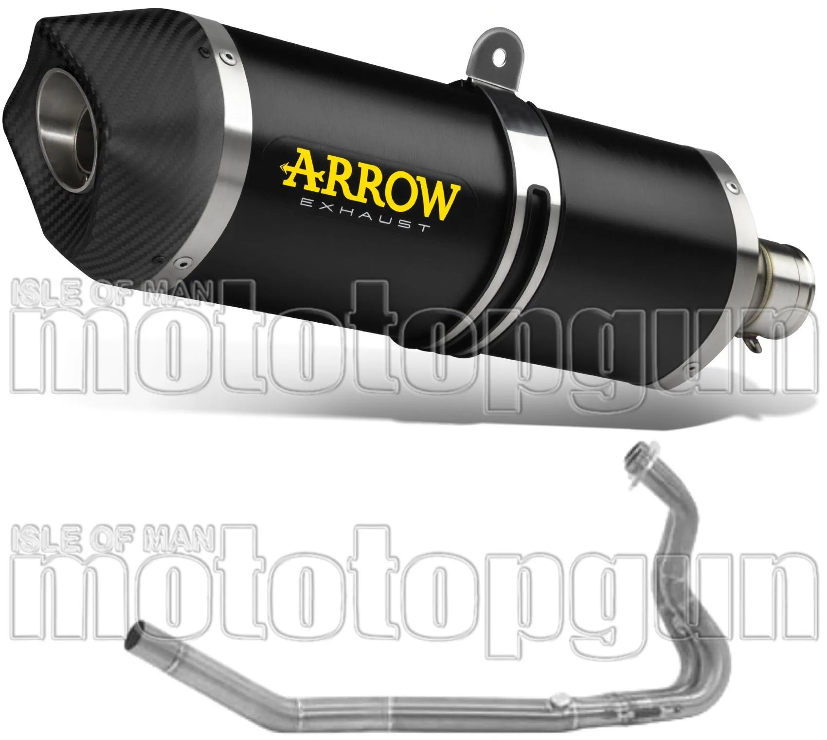 Impianto Di Scarico Completo Non Catalizzato E Con Omologazione Suono Race-Tech Alluminio Nero Carbonio - Arrow Special Parts Compatibile Con Kawasaki Z 400 (2019-2020)