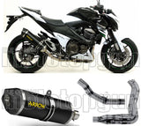 Impianto Di Scarico Completo Non Catalizzato E Con Omologazione Suono Race-Tech Alluminio Nero Carbonio - Arrow Special Parts Compatibile Con Kawasaki Z 800 E (2013-2016)