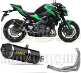 Impianto Di Scarico Completo Non Catalizzato E Con Omologazione Suono Race-Tech Alluminio Nero Carbonio - Arrow Special Parts Compatibile Con Kawasaki Z 900 (2017-2019)