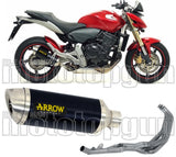 Impianto Di Scarico Completo Non Catalizzato E Con Omologazione Suono Thunder Alluminio Nero Acciaio - Arrow Special Parts Compatibile Con Honda Cb 600 F Hornet (2007-2013)