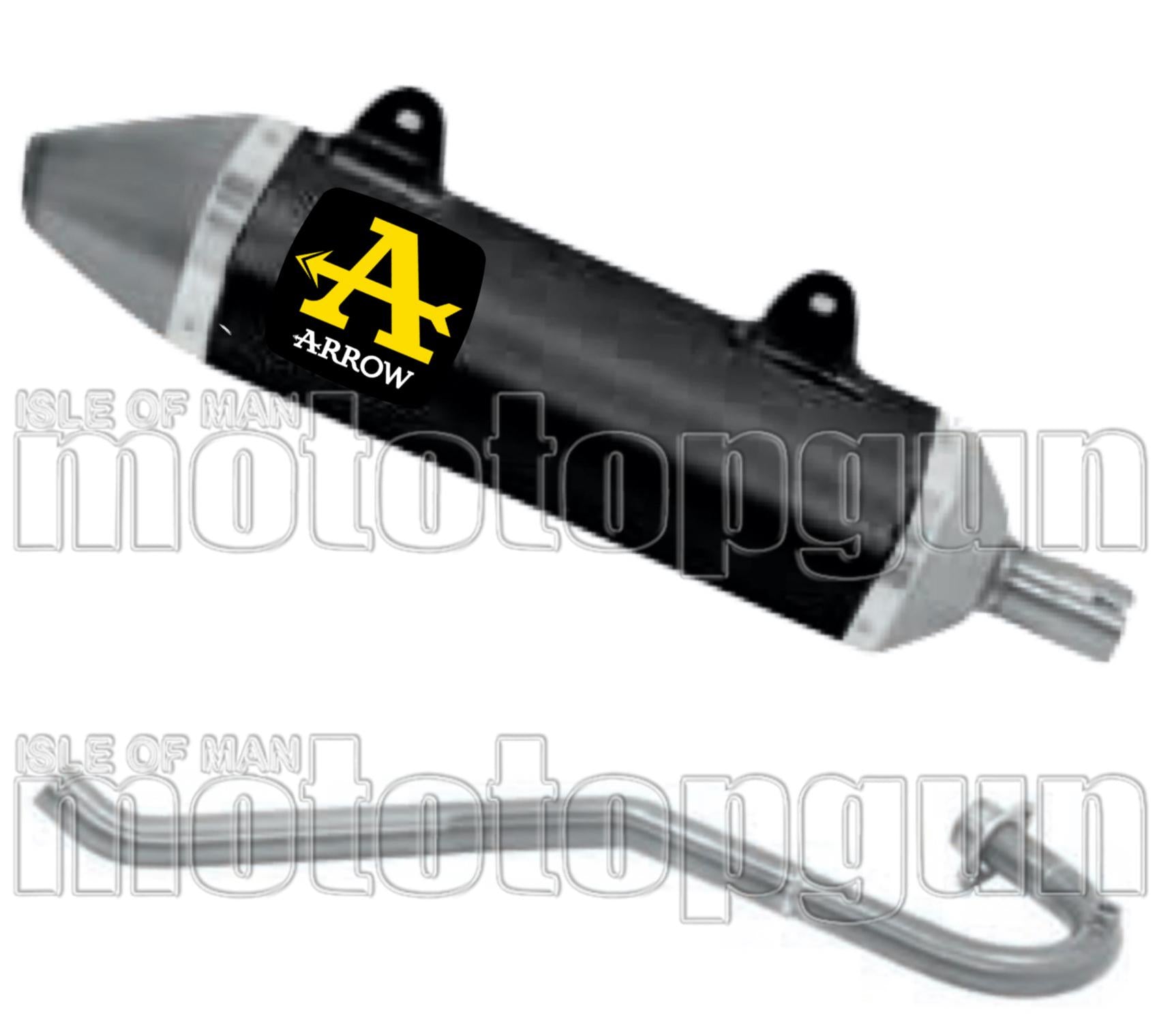 Complete Non-Catalytic Exhaust System With Sound Certification Thunder Black Aluminium Stainless Steel - Arrow Special Parts Compatible With Malaguti Xtm 125 4T (2019-2020)