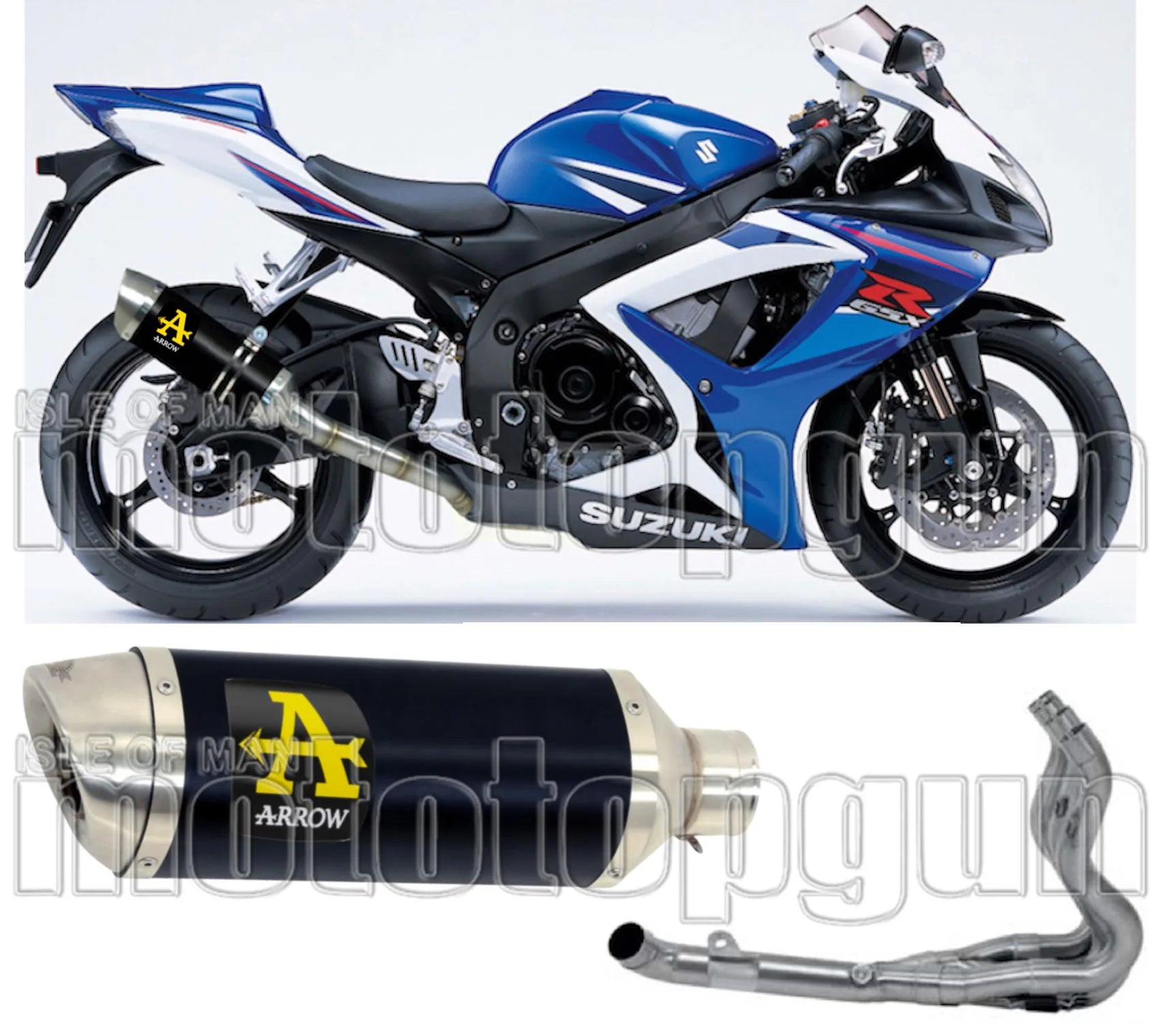 Impianto Di Scarico Completo Non Catalizzato E Con Omologazione Suono Thunder Alluminio Nero Acciaio - Arrow Special Parts Compatibile Con Suzuki Gsx-R 600 Ie (2006-2007)